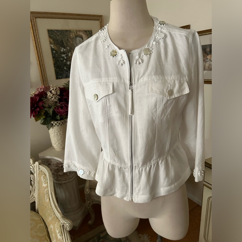 Ruby Rd Excellent Condition White Zip Up Size 12 - image 1